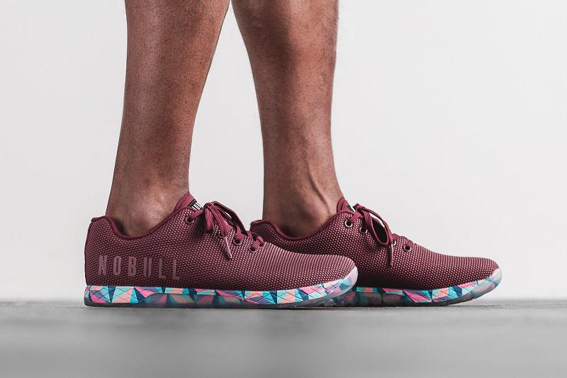 Men's Nobull Cabernet Prism Trainers Dark / Red | SG C2477T